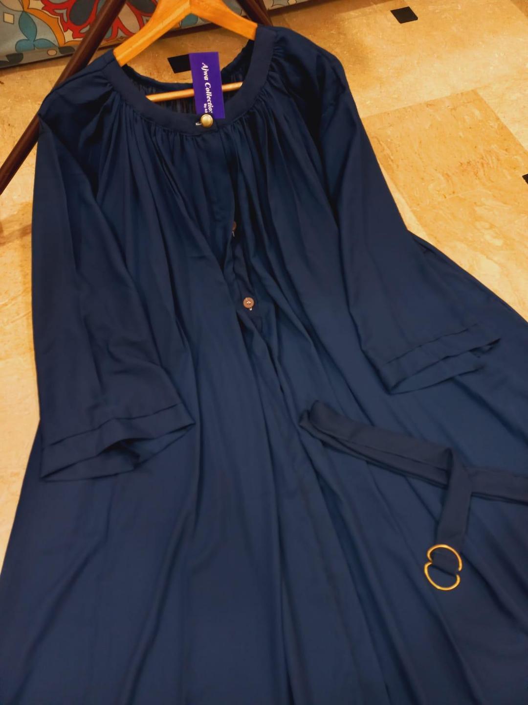 Burgundy Georgette Full Abaya with Belt for Women