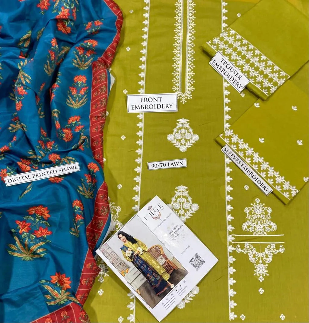 MOST HIT MIX DESIGNS 3 Pcs Unstitched Embroidered Suit