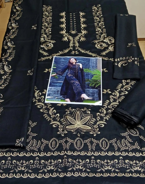 Black Embroidered 3Pcs Lawn Suit for Women