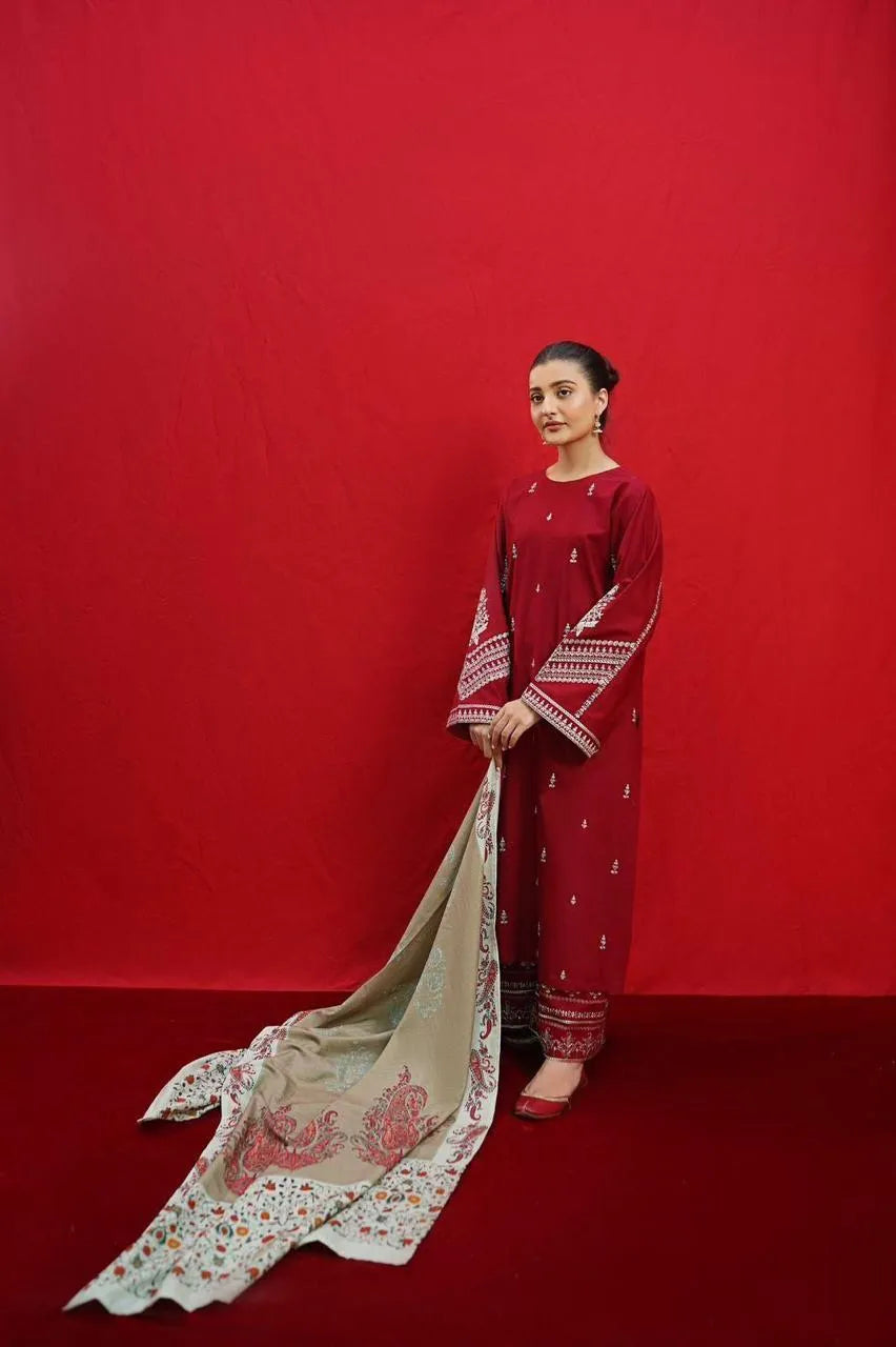 MOST HIT MIX DESIGNS 3 Pcs Unstitched Embroidered Suit