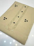 Men's Khaddar Plain Suit Beige Winter with Lace Trim