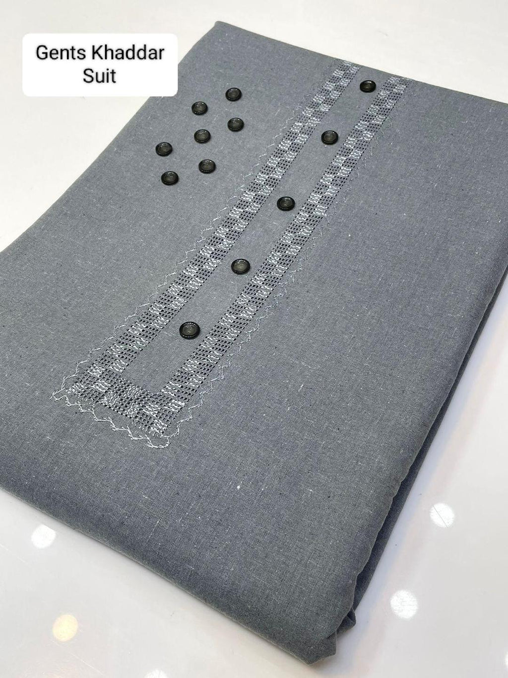 Men's Unstitched Khaddar Suit Grey Winter Pakistan