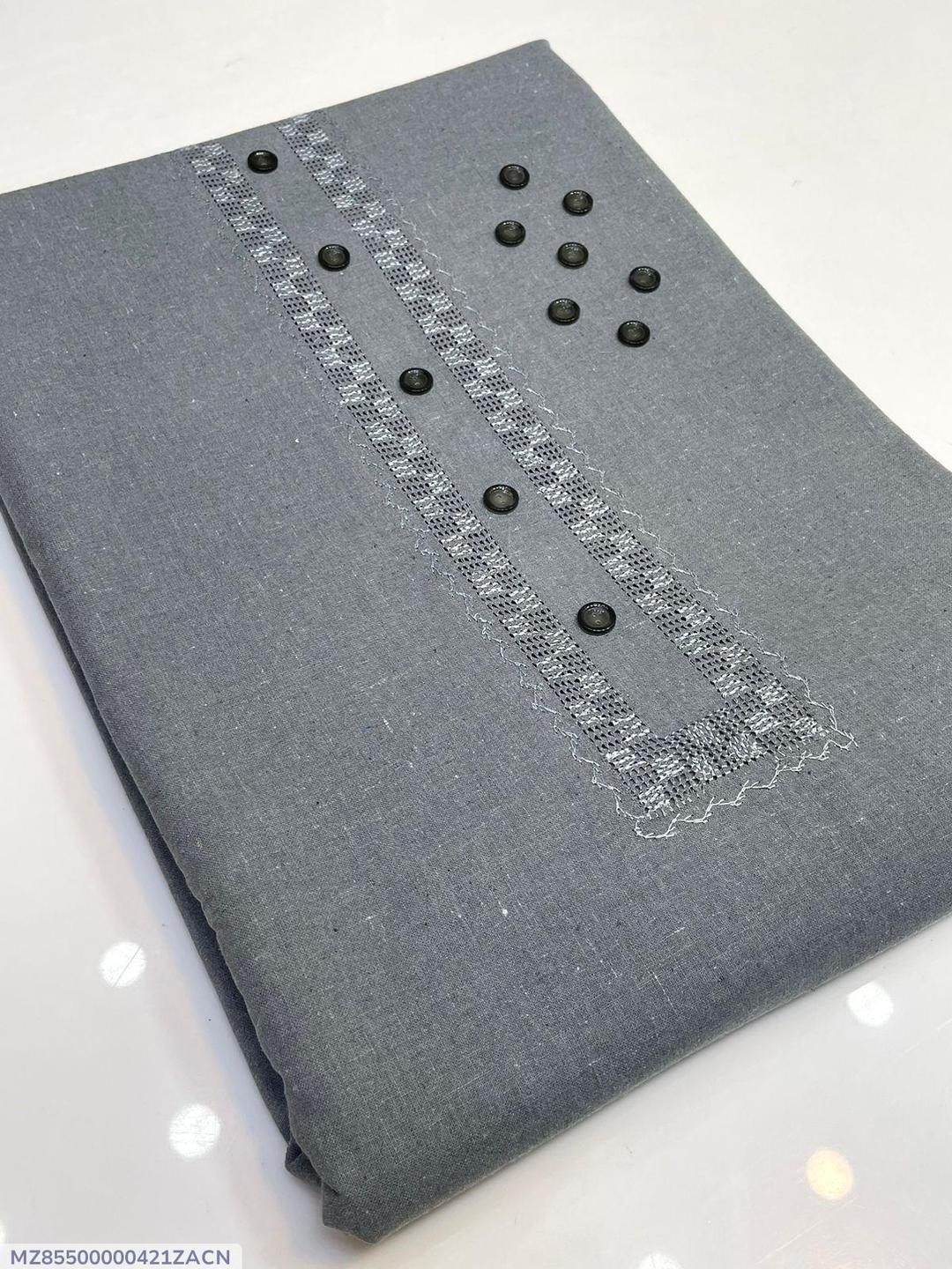 Men's Unstitched Khaddar Suit Grey Winter Pakistan